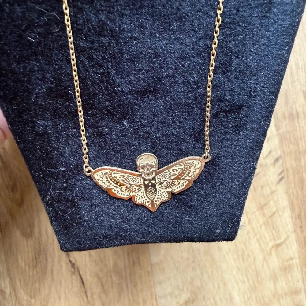 Gold Butterfly Pendant Necklace - Picture 3 of 3